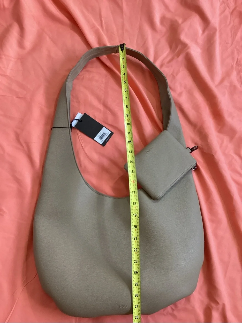 BCBG Olive Taupe Shoulder Hobo Bag with Pouch